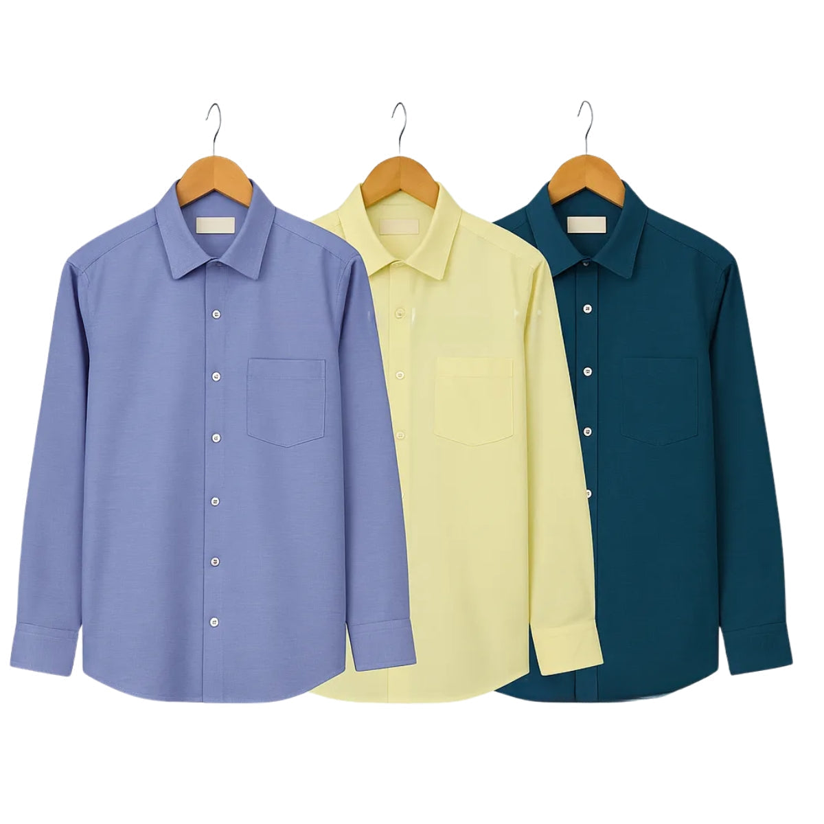 Shirt Happens: 3-Pack Men’s Stylish Formal Shirts – 100% Cotton, Full Sleeves with Pockets (FS-68)