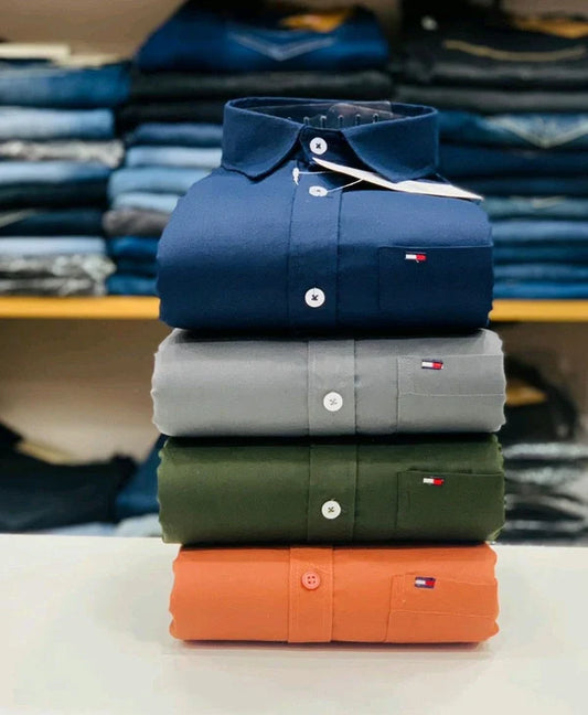 TOMMY HILFIGER Plain Shirt ( Combo Of 4 Pcs )