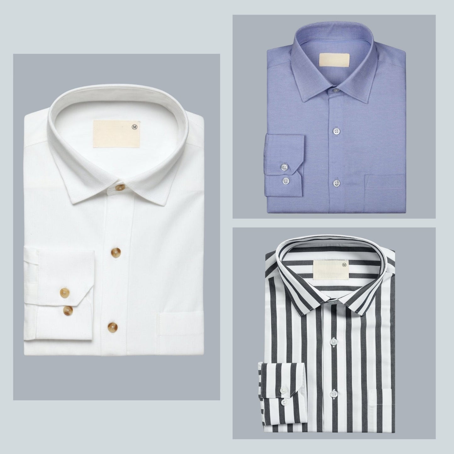 Shirt Happens: 3-Pack Men’s Stylish Formal Shirts – 100% Cotton, Full Sleeves with Pockets (FS-76)