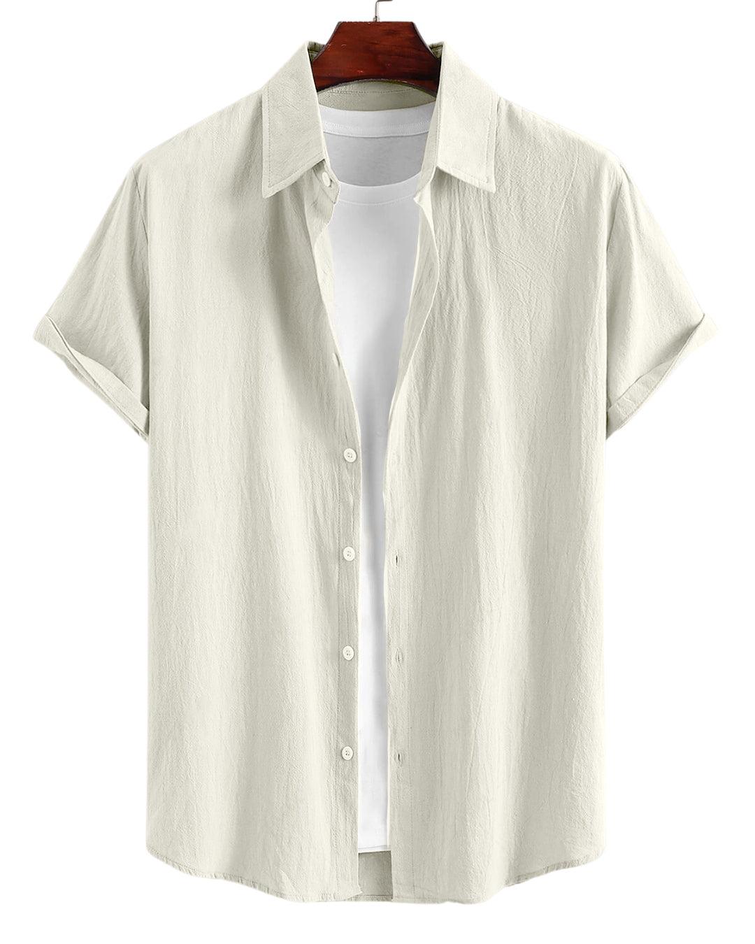 Men's Two Piece Outfits Summer Comfortable Casual Short Sleeves Shirt And Pant Without Tee