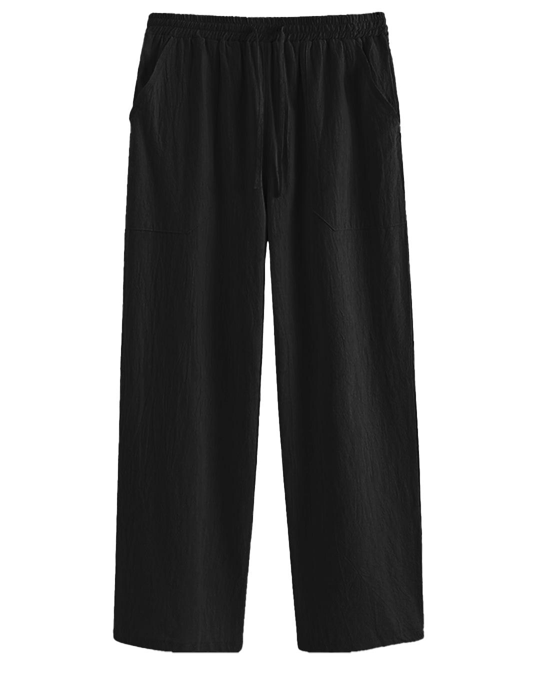 Men's Two Piece Outfits Summer Comfortable Casual Short Sleeves Shirt And Pant In Black Without Tee