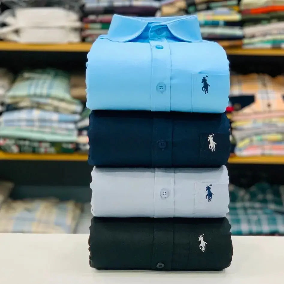 RL POLO 4 Plain Shirts Combo – Versatile, Classic, and Comfortable