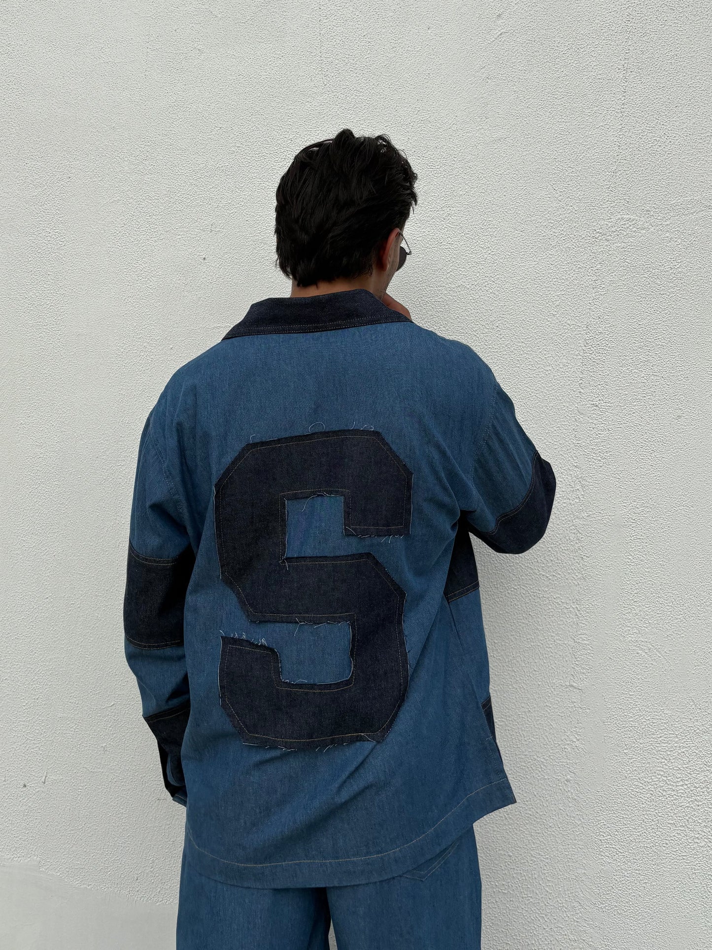 Denim Patchwork Shirt & pants set