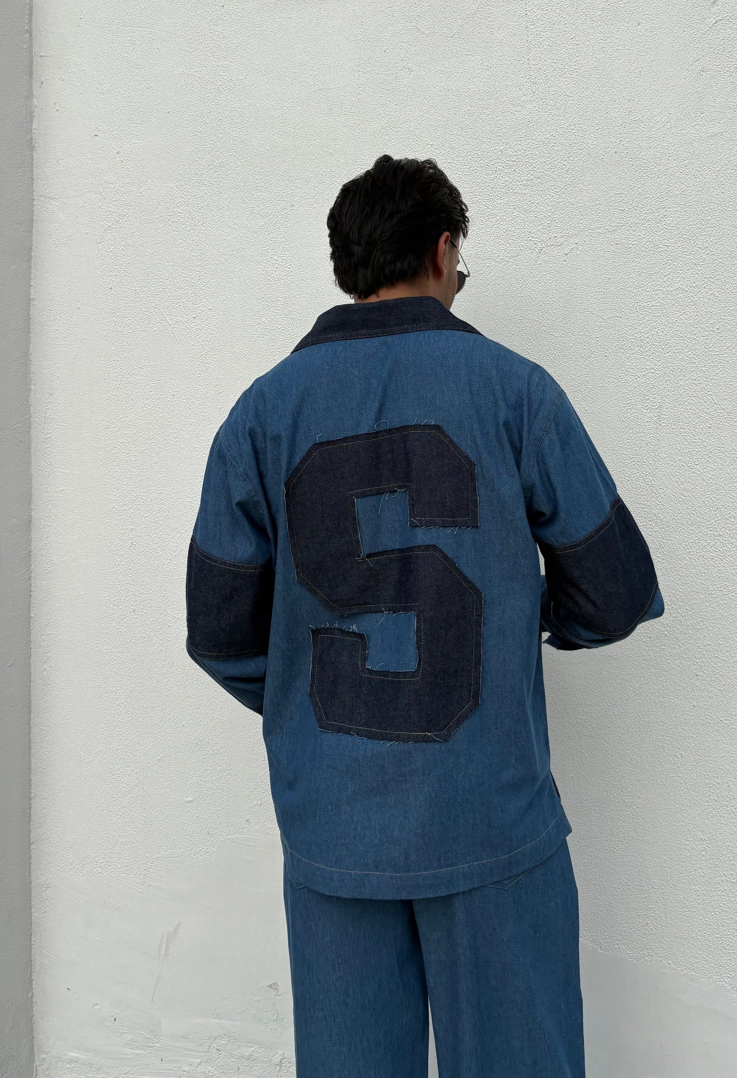 Denim Patchwork Shirt & pants set