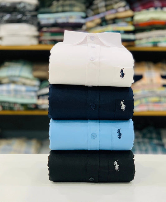 RL POLO Plain Shirt ( Combo Of 4pcs )
