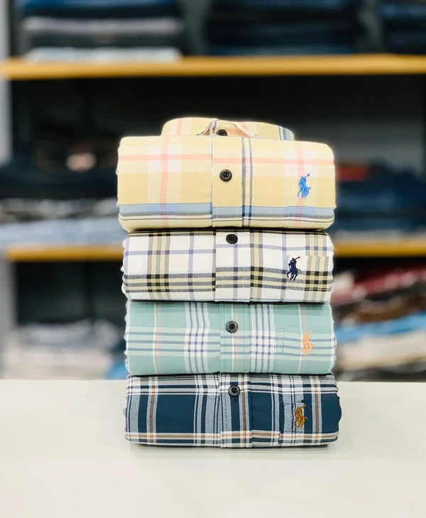 Latest RL Polo Check Shirt (Combo Of 4 Shirt)