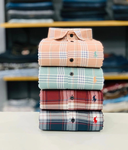 Latest RL Polo Check Shirt (Combo Of 4 Shirt)