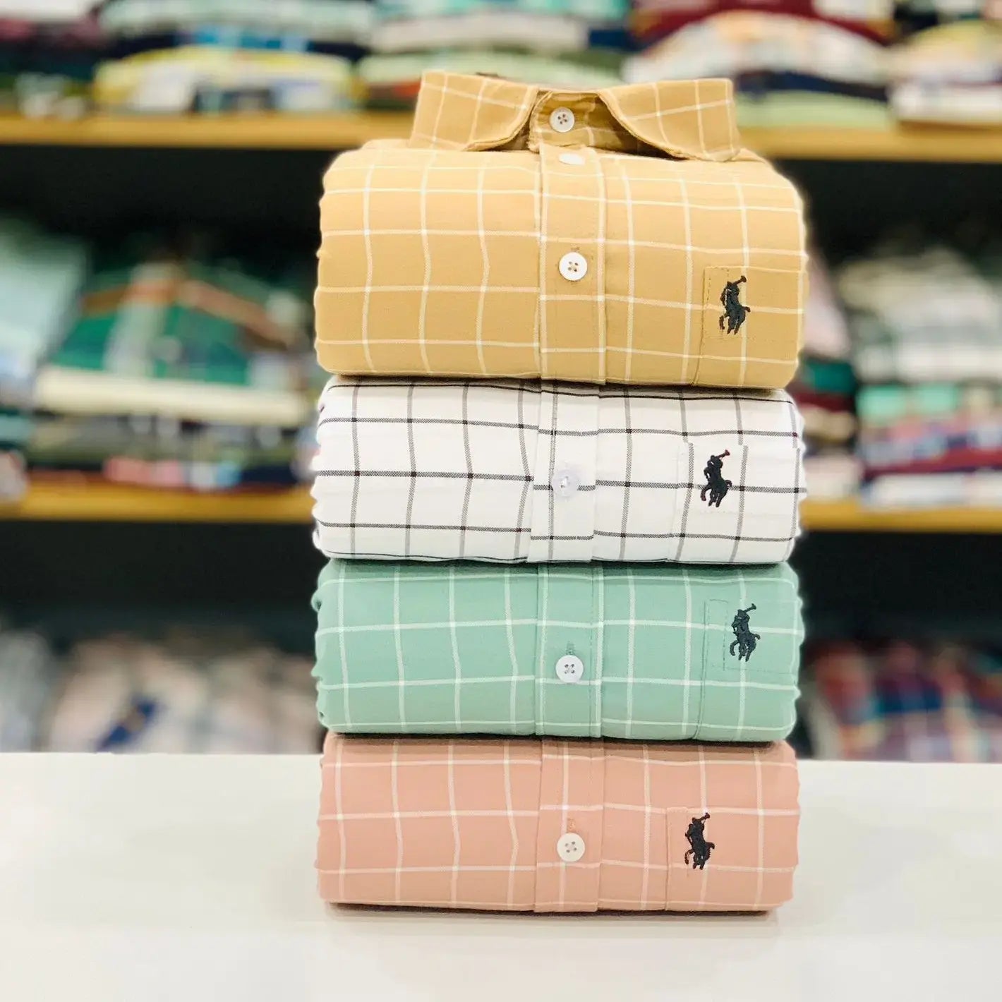 RL POLO 4-Piece Checked Shirts Combo for Men – Classic & Stylish