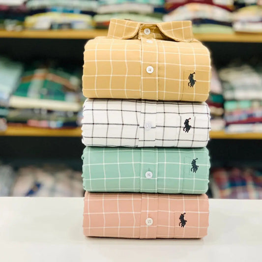 RL POLO 4-Piece Checked Shirts Combo for Men – Classic & Stylish