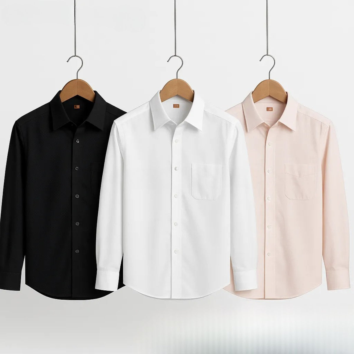 Shirt Happens: 3-Pack Men’s Stylish Formal Shirts – 100% Cotton, Full Sleeves with Pockets (FS-77)
