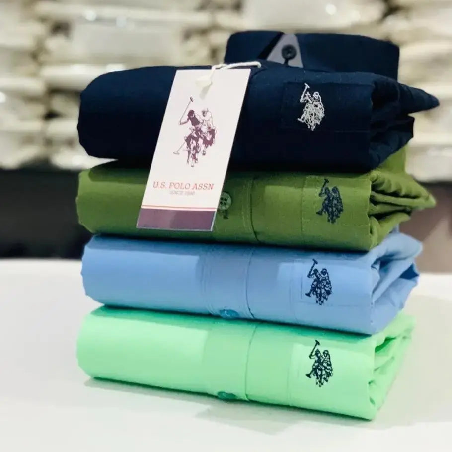 Buy US POLO 4-Pack Plain Shirts Combo – Must-Have for Every Wardrobe