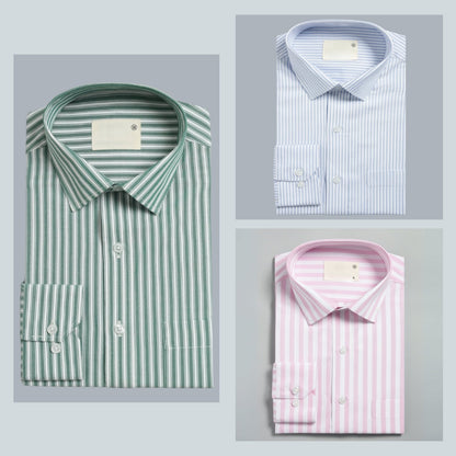 Shirt Happens: 3-Pack Men’s Stylish Formal Shirts – 100% Cotton, Full Sleeves with Pockets (FS-70)