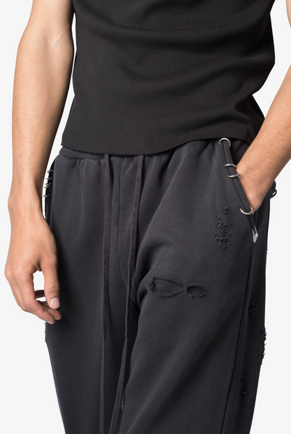 Metal Ring Flared Sweatpants