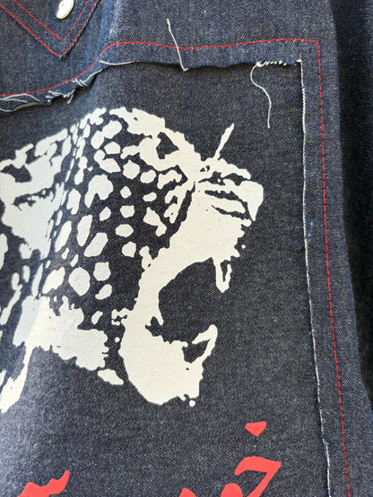 Blue Red Denim Jacket & Pants set