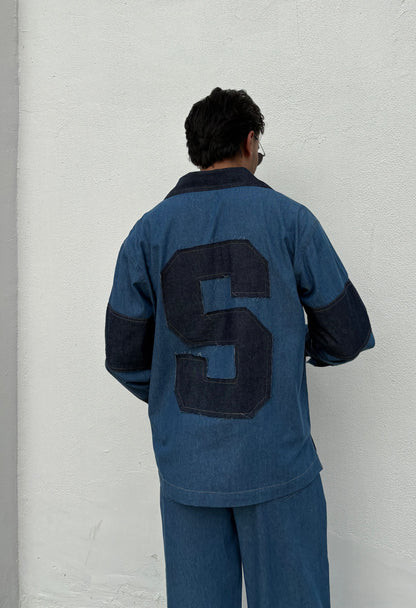 Denim Patchwork Shirt & pants set