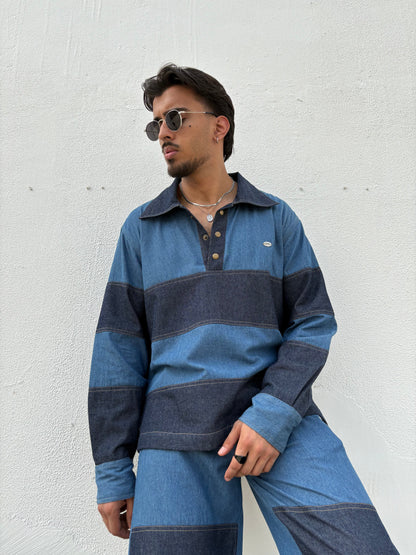 Denim Patchwork Shirt & pants set