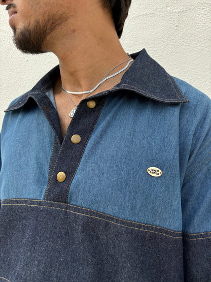 Denim Patchwork Shirt & pants set