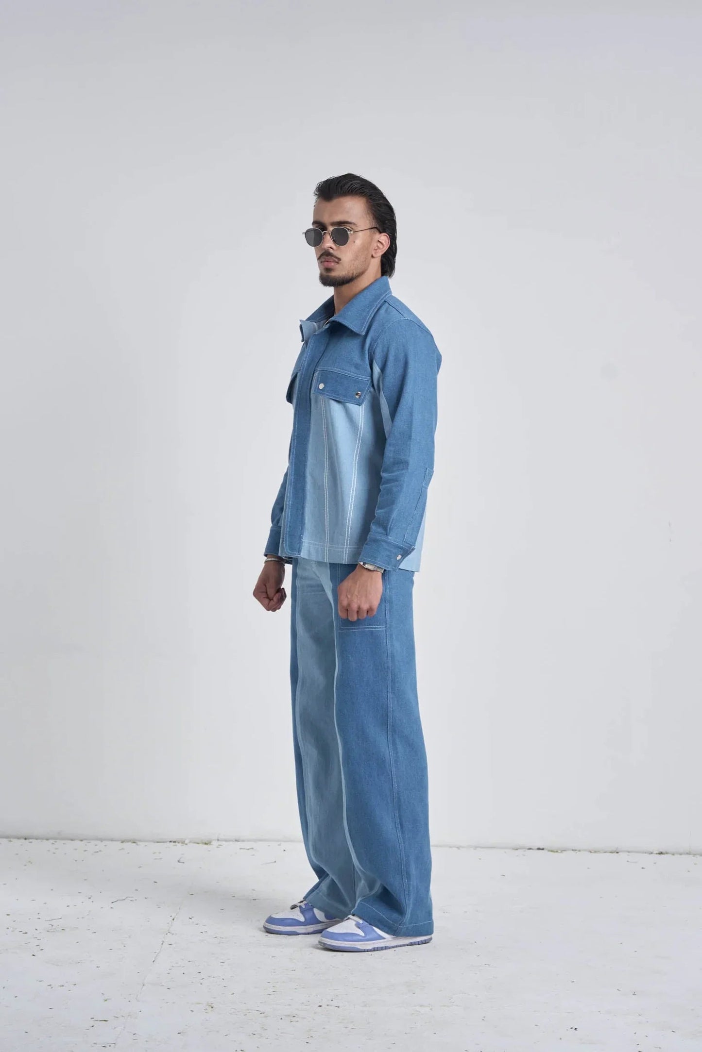 Men Twin Tone Denim Set