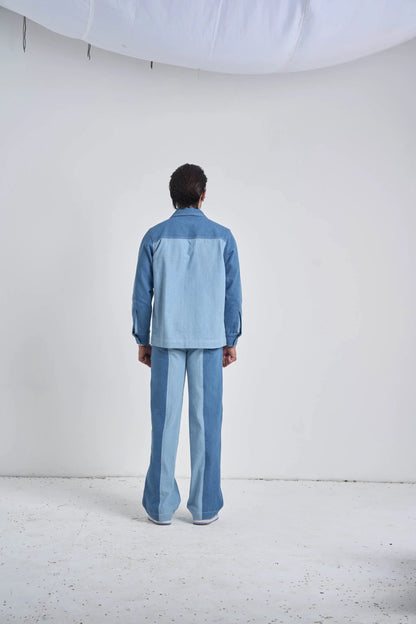 Men Twin Tone Denim Set
