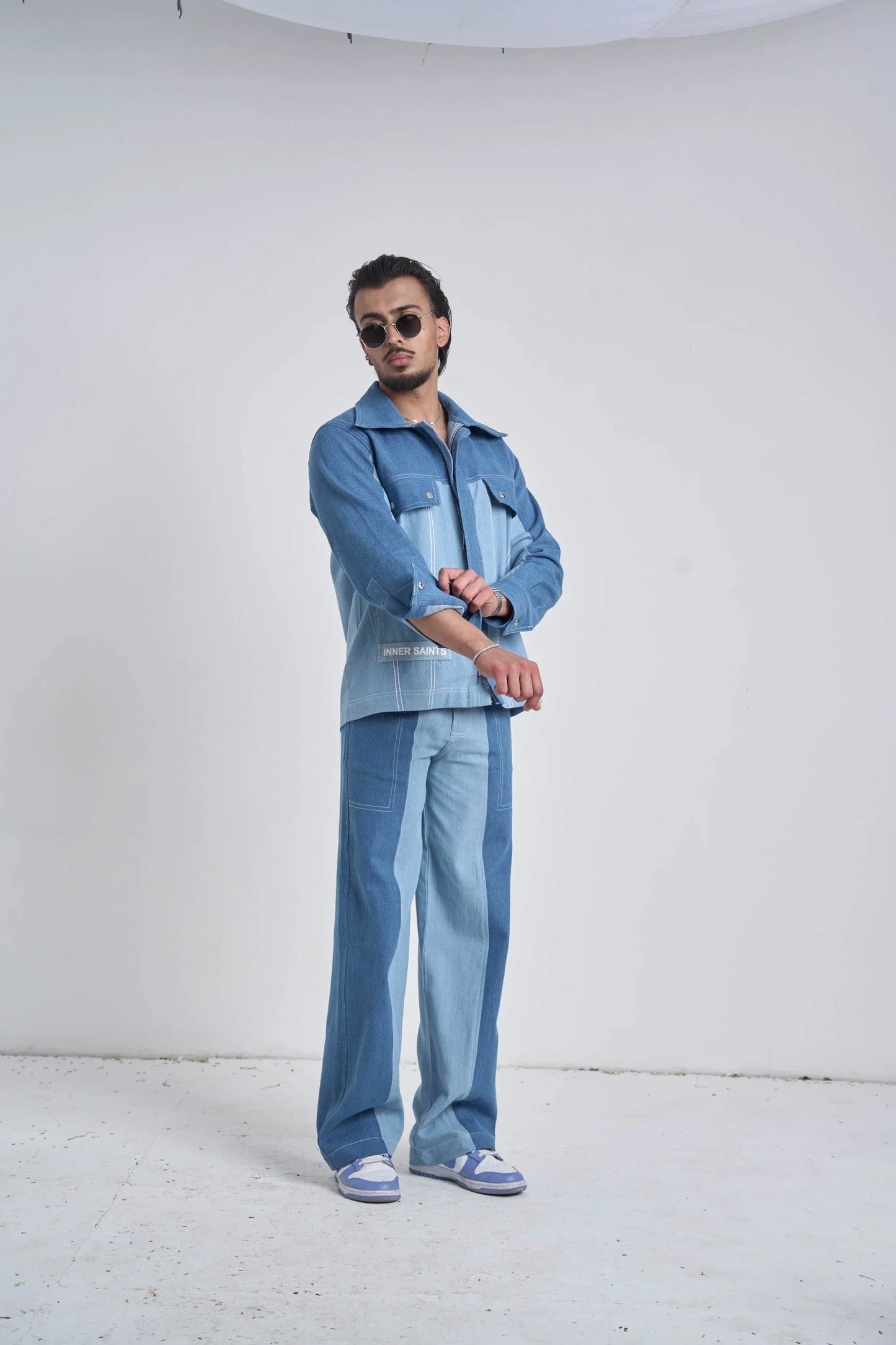 Men Twin Tone Denim Set