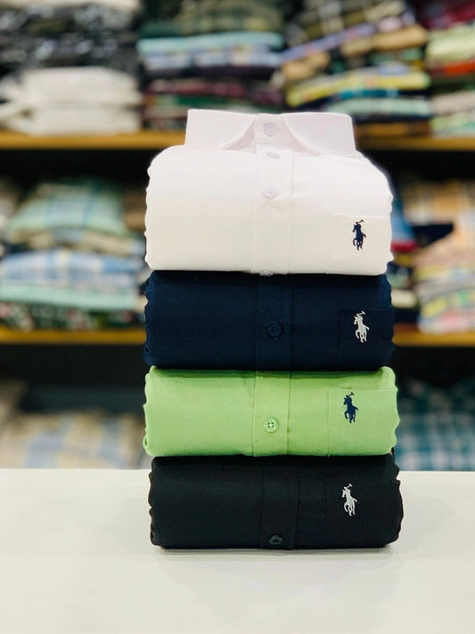 RL POLO Plain Shirt ( Combo Of 4pcs )