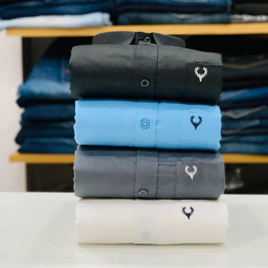 Allen Solly 4-Piece Plain Shirt Combo for Men