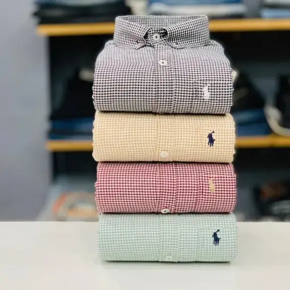 4pcs RL Polo Premium Quality Checked Shirt Combo – Perfect for Any Occasion